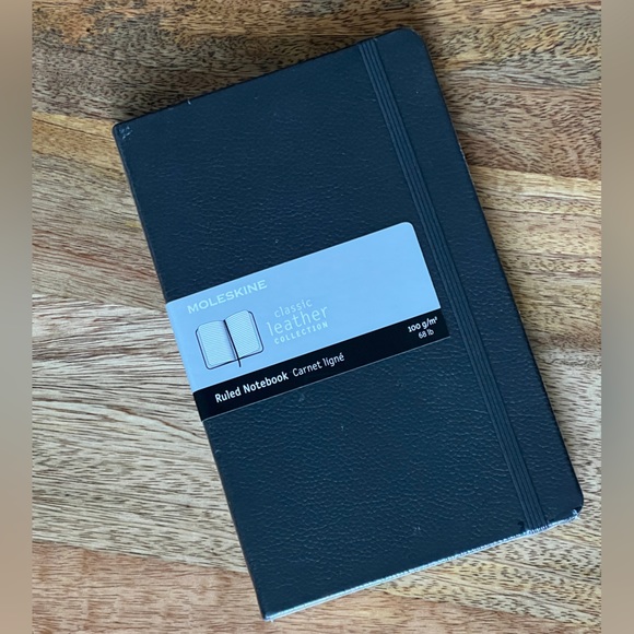 Moleskine Office Nwt Moleskine Leather Notebook Large Ruled Hard